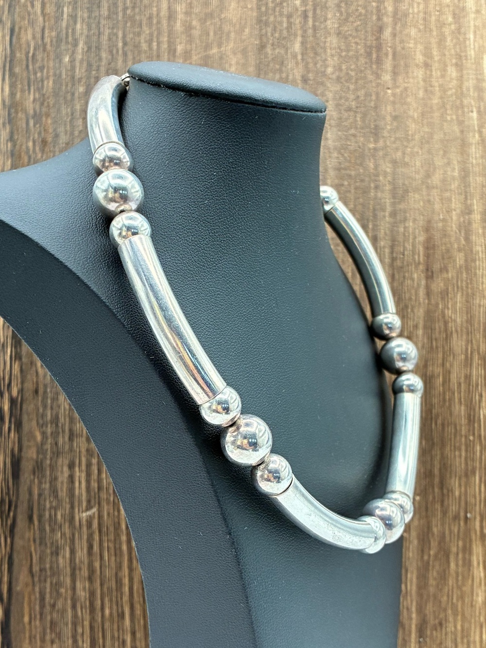 Modernist Sterling Silver Collar Necklace by Nancy & Rise, New York 1979s